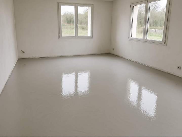 Mise en œuvre de la chape anhydrite Excelio